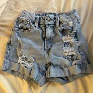 Rue 21 light wash ripped denim shorts.